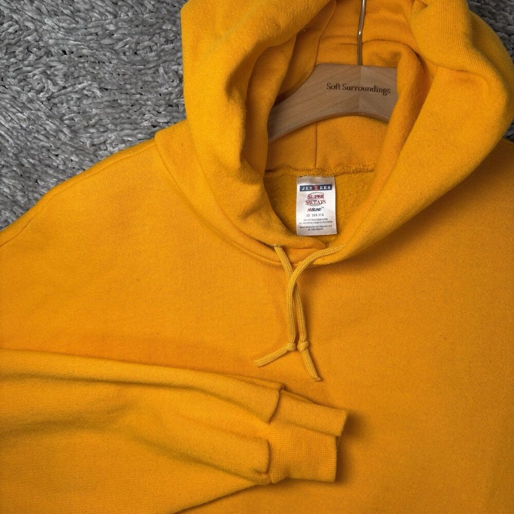 VINTAGE JERZEES Super Sweats Pullover Hoodie Size 3X Yellow 90s Activewear